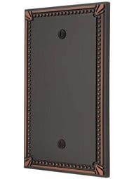 Imperial Bead Blank Cover Plate in Aged Bronze.